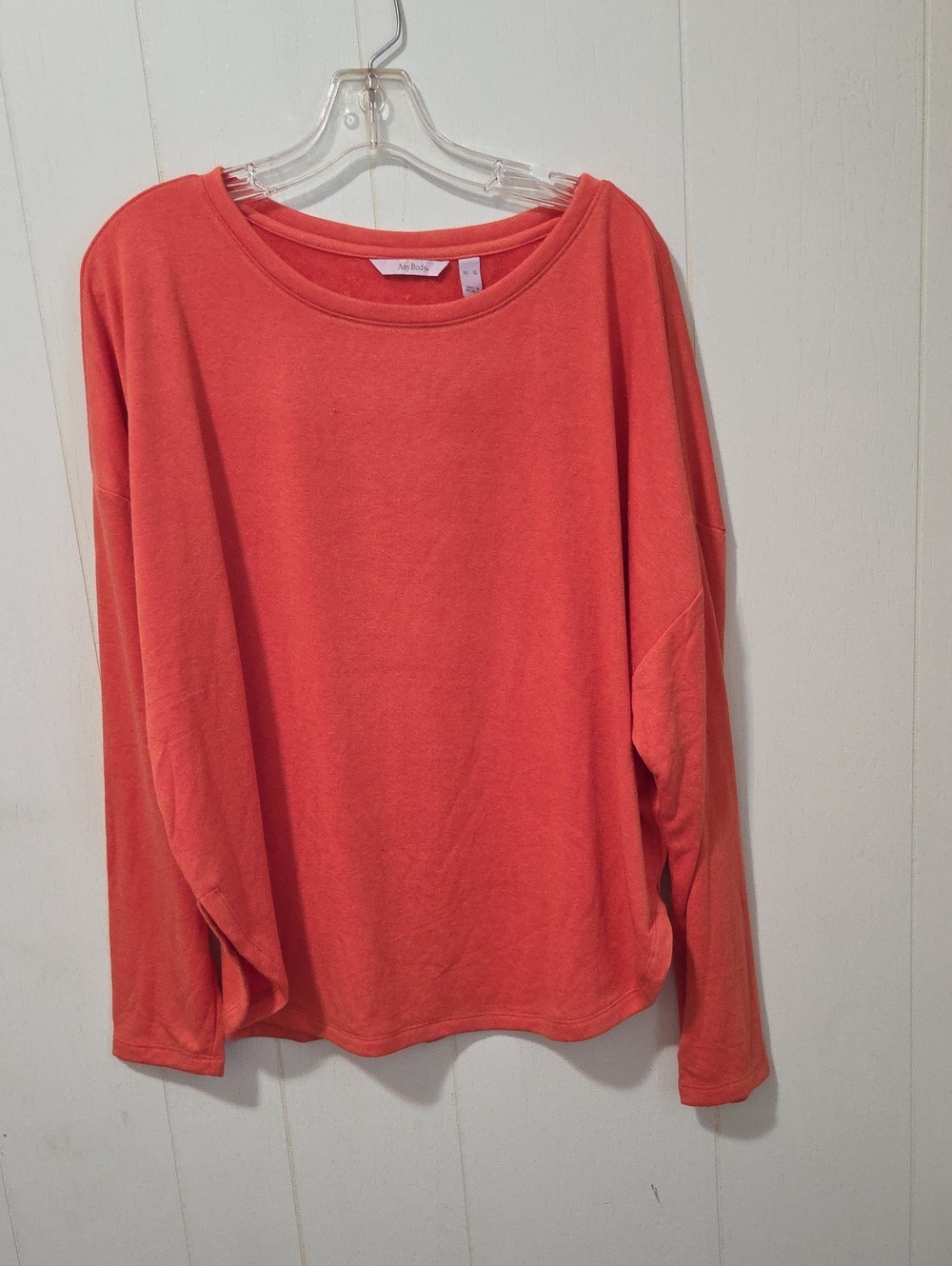 Nwot AnyBody Coral-Red Boatneck Pullover Sweatshirt